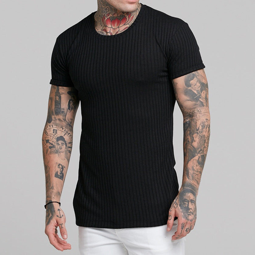 T-shirt ajusté en rib pour homme Chic und Stil