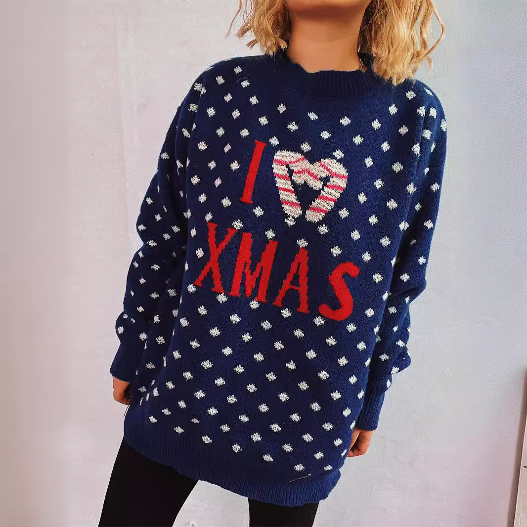 Pull en tricot pour femmes avec un design de Noël festif et une coupe décontractée Chic und Stil