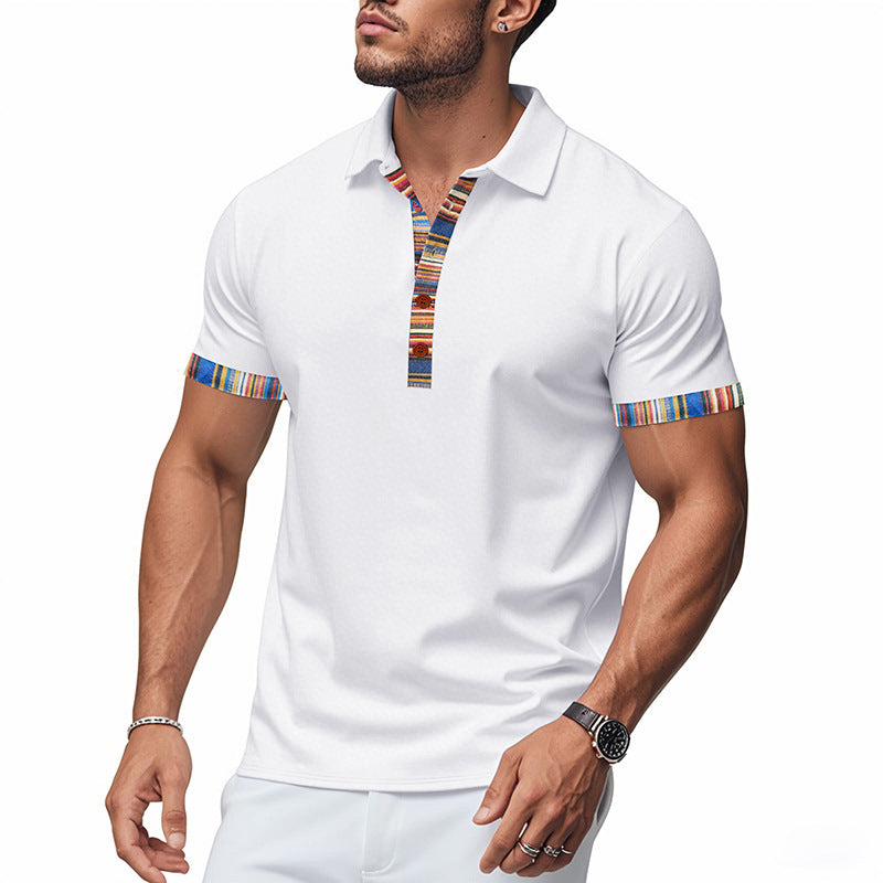 Hommes Polo-Shirt avec col coloré et aspect structuré Chic und Stil