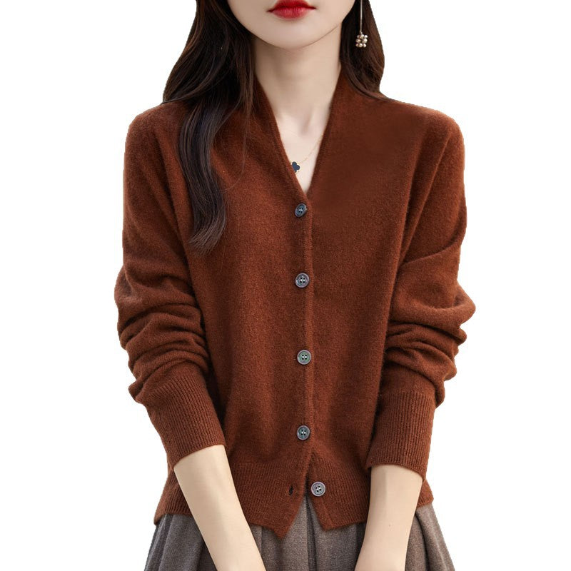 Cardigan en cachemire pour femmes avec des détails de boutons élégants et décolleté en V Chic und Stil