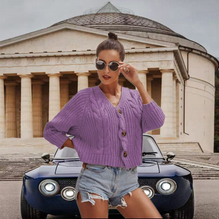 Veste en tricot épais pour femmes avec boutons décoratifs et coupe décontractée Chic und Stil
