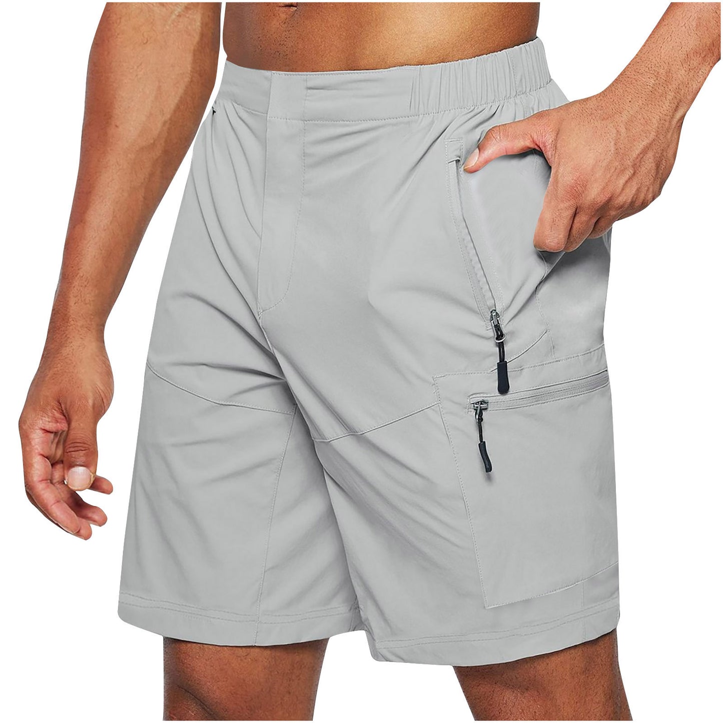 Shorts de loisirs fonctionnels pour hommes avec plusieurs poches zippées et une taille élastique Chic und Stil