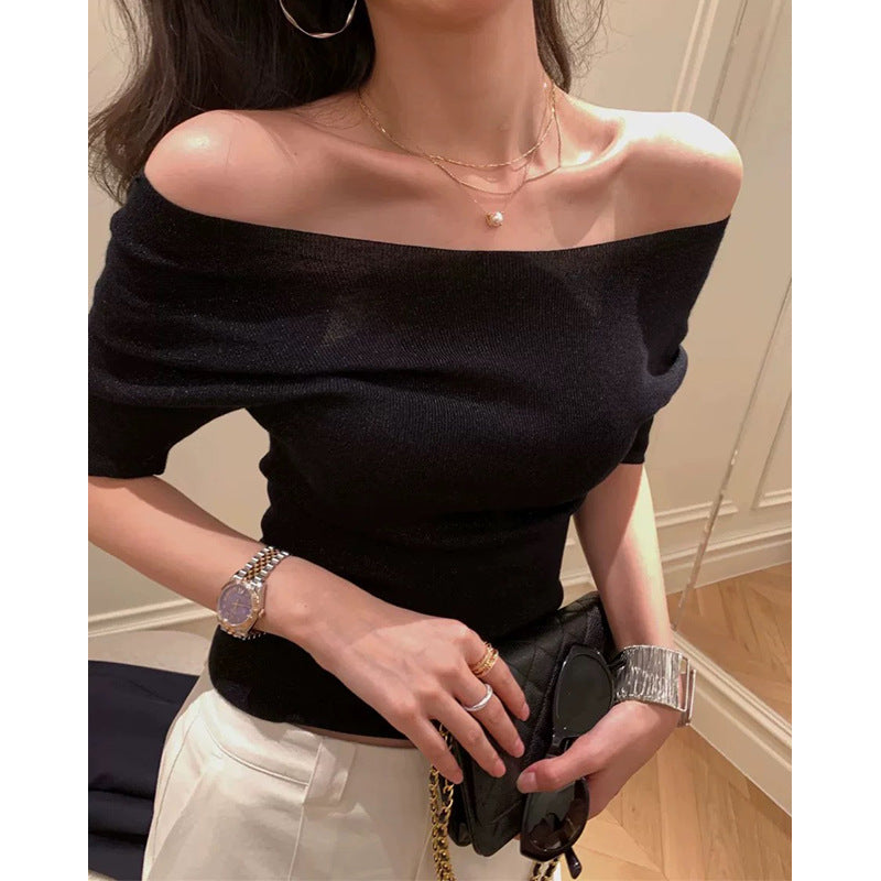 Haut en tricot off-shoulder pour femmes Chic und Stil