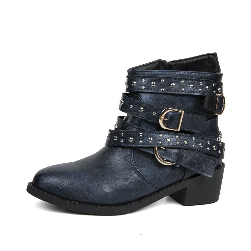 Bottines pour femmes avec des boucles tendance et des clous décoratifs Chic und Stil
