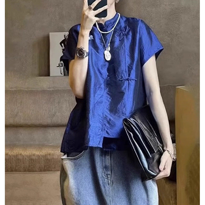 Chemise décontractée à col mandarin pour femmes Chic und Stil