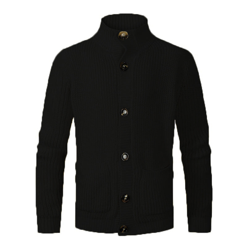Cardigan chic pour hommes avec col haut et détails de boutons Chic und Stil