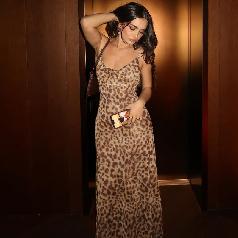 Robe longue à imprimé animal Chic und Stil pour femmes