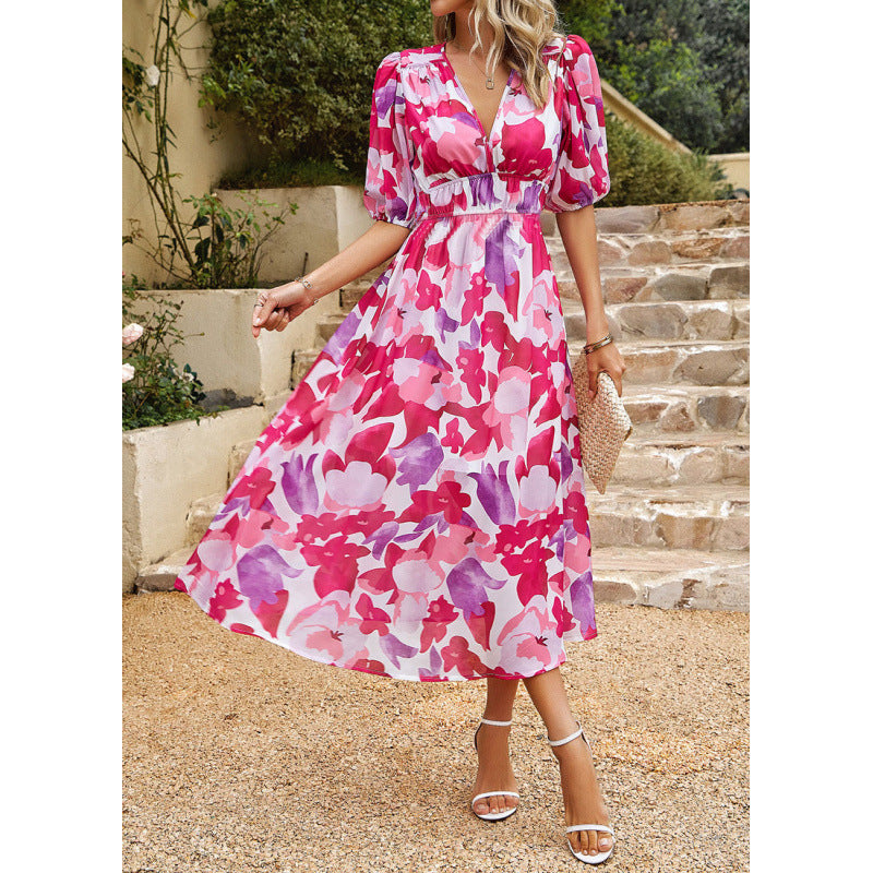 Robe Maxi à Manches Bouffantes Chic und Stil