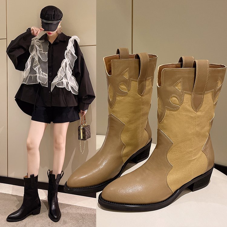 Bottines cow-boy pour femmes avec motif brodé à la mode Chic und Stil