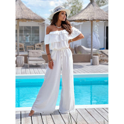Ladies Off-Shoulder Large Couture Jumpsuit Chic and Style
