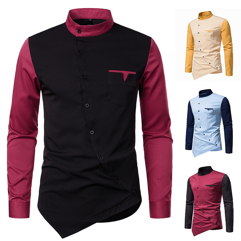 Chemise à manches longues pour hommes avec coupe moderne et accents contrastés Chic und Stil