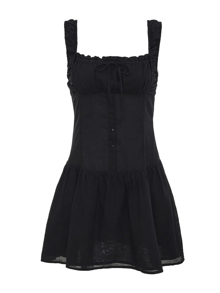 Robe mini femme avec détails en volants et nœud décoratif Chic und Stil