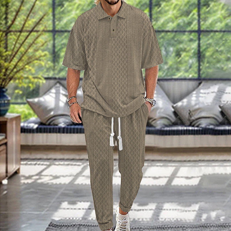 Costume de loisirs pour hommes Relaxed-Fit avec des détails contrastants et une taille élastique Chic und Stil