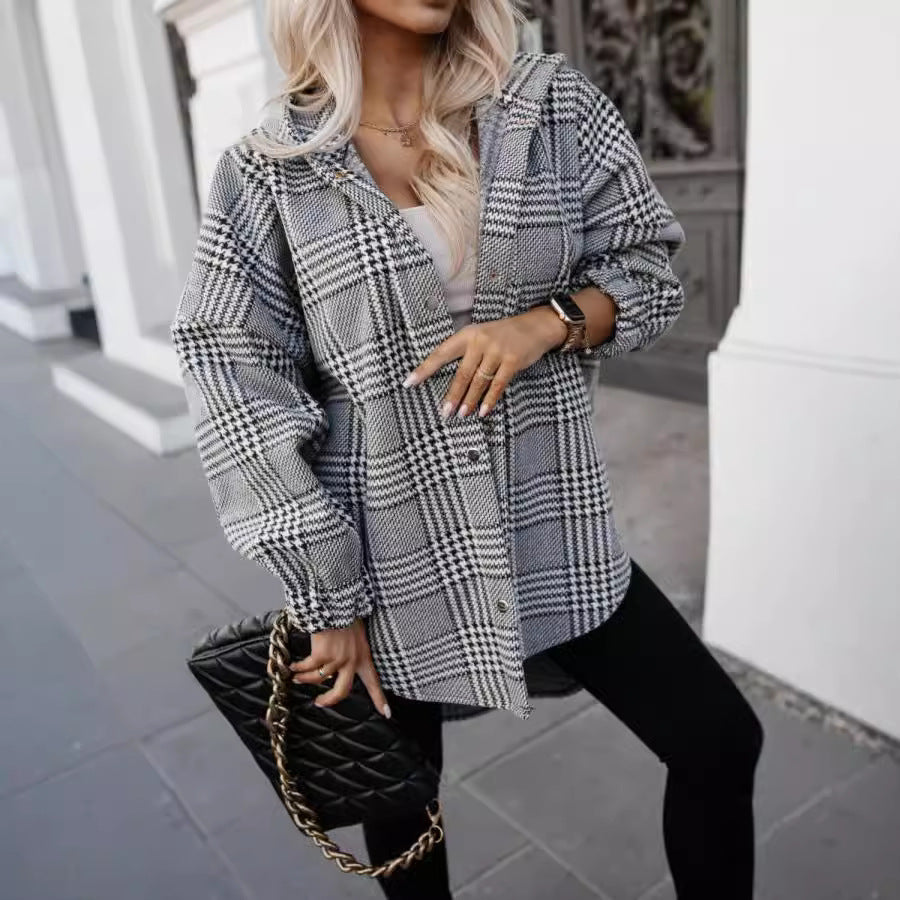 Robe chemise oversize femme avec un motif à carreaux moderne Chic und Stil