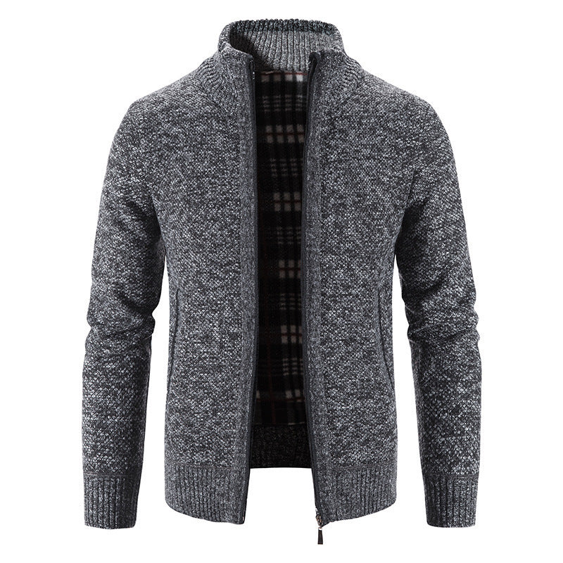 Veste en tricot pour hommes avec col montant moderne et poches pratiques Chic und Stil