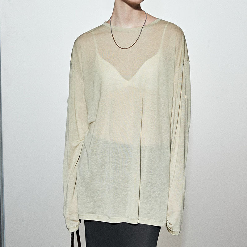 Top Long Sleeve Transparent pour Femme Chic und Stil