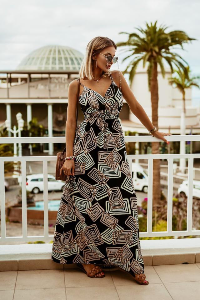 Robe maxi géométrique élégante pour femmes Chic und Stil
