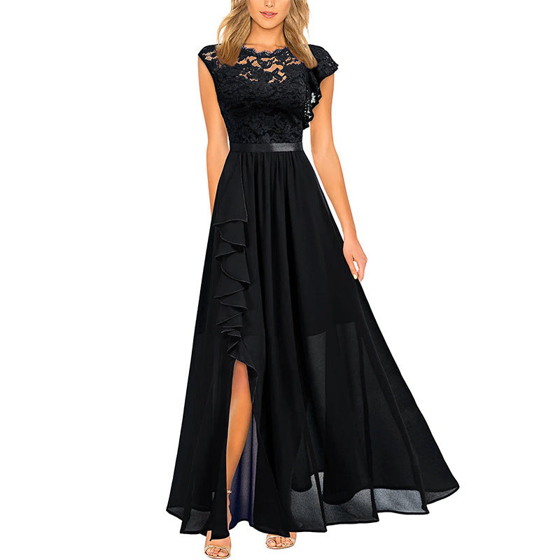 Robe de soirée élégante en dentelle et en chiffon pour femmes Chic und Stil