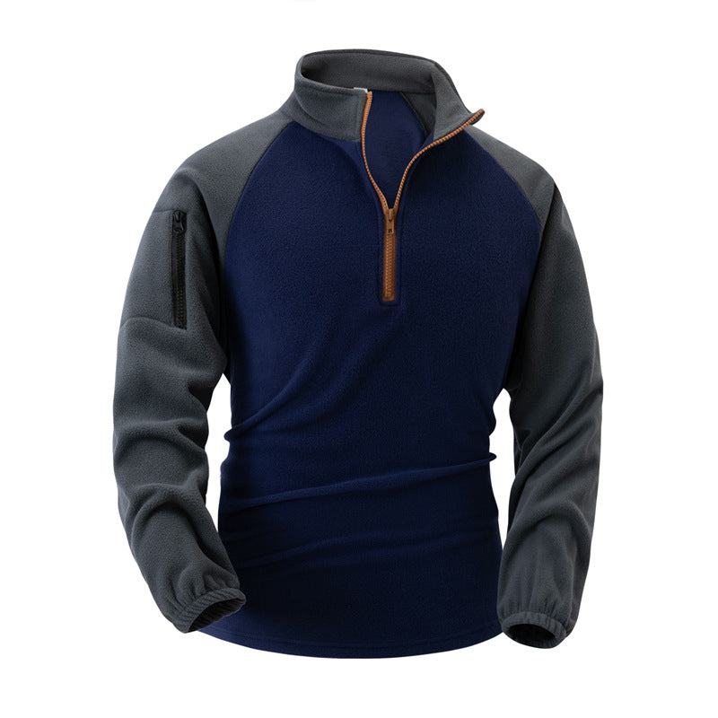 Men's Fleece Pullover with Half-Zip and Functional Pockets Chic and Style
