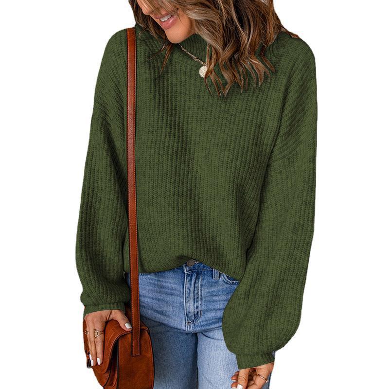 Pull en gros tricot pour femmes avec coupe ample et col montant Chic und Stil