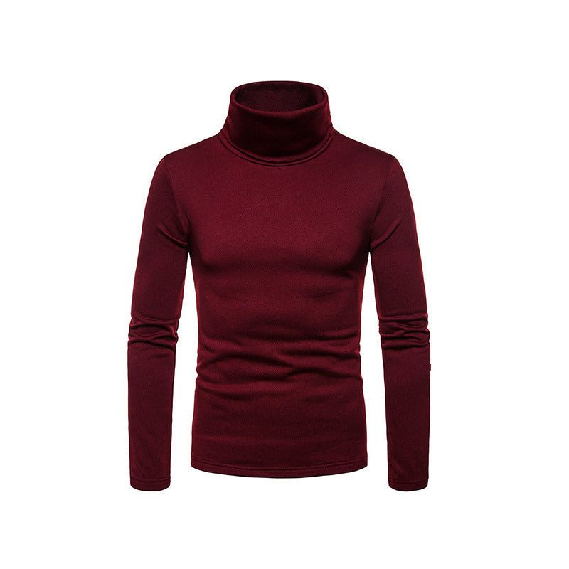 Hommes Haut de gamme Haut à col roulé en matériau élastique Chic und Stil