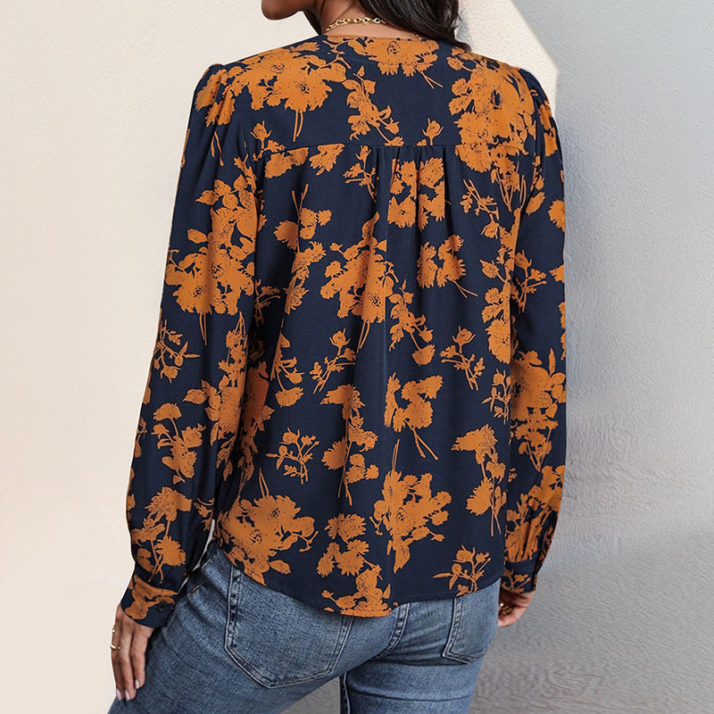 Chemise pour femmes avec motif floral et élégantes manches bouffantes Chic und Stil