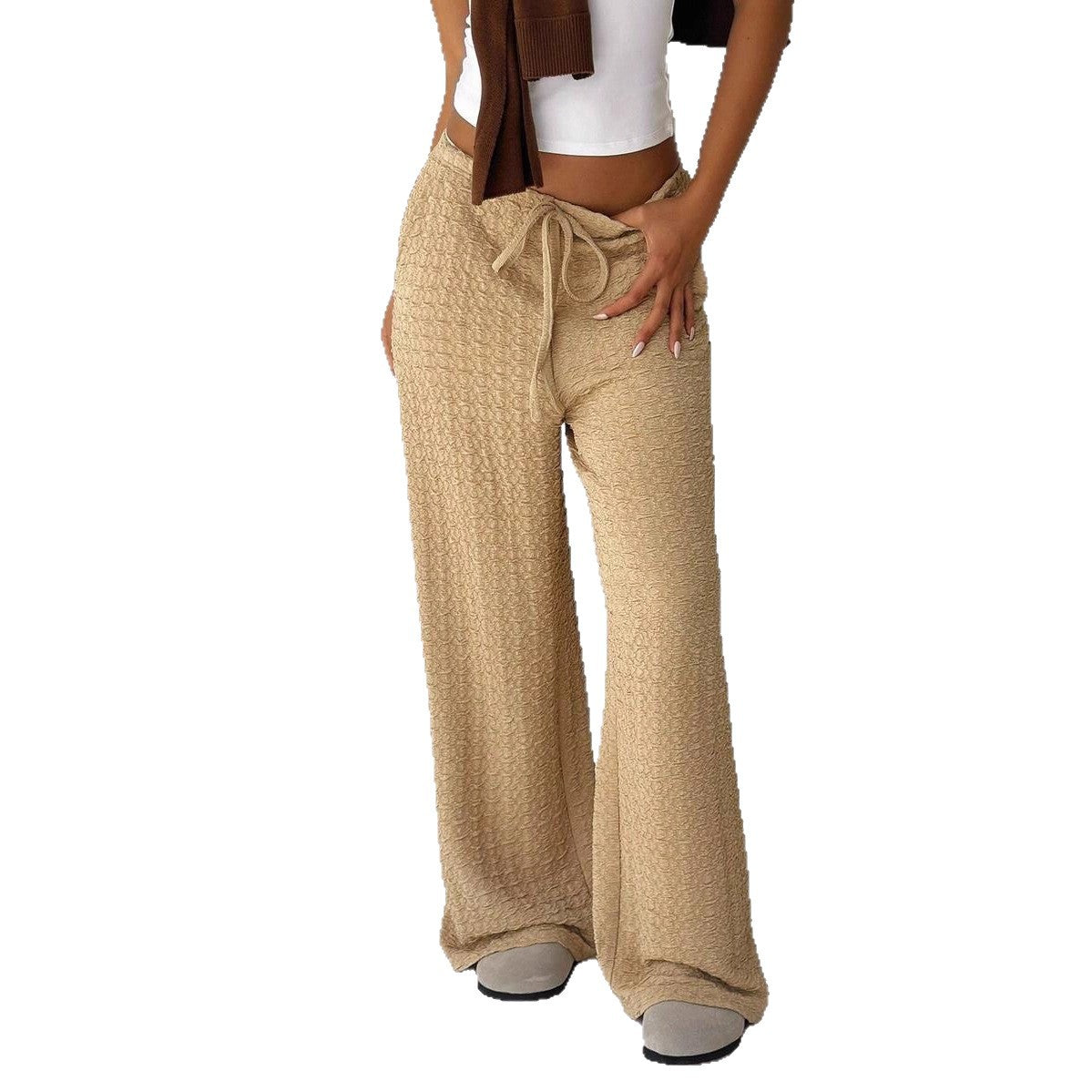 Casual long pants for women with elastic waistband and high-quality structure Chic and Style