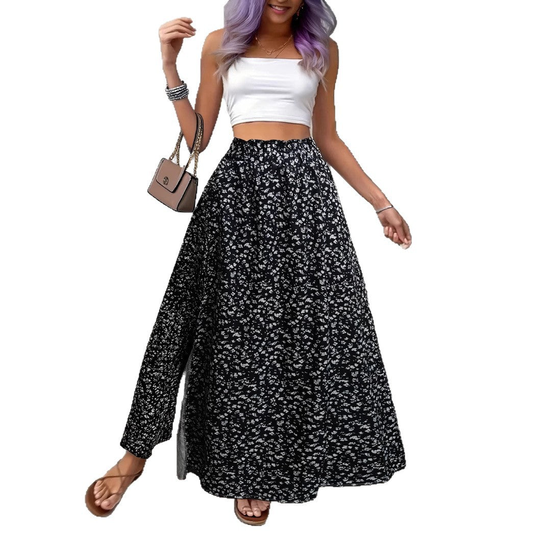 Jupe maxi femme avec motif floral et fente latérale Chic und Stil