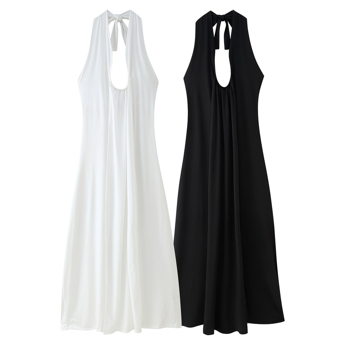 Robe maxi femme avec décolleté en V profond et design élégant avec volants Chic und Stil