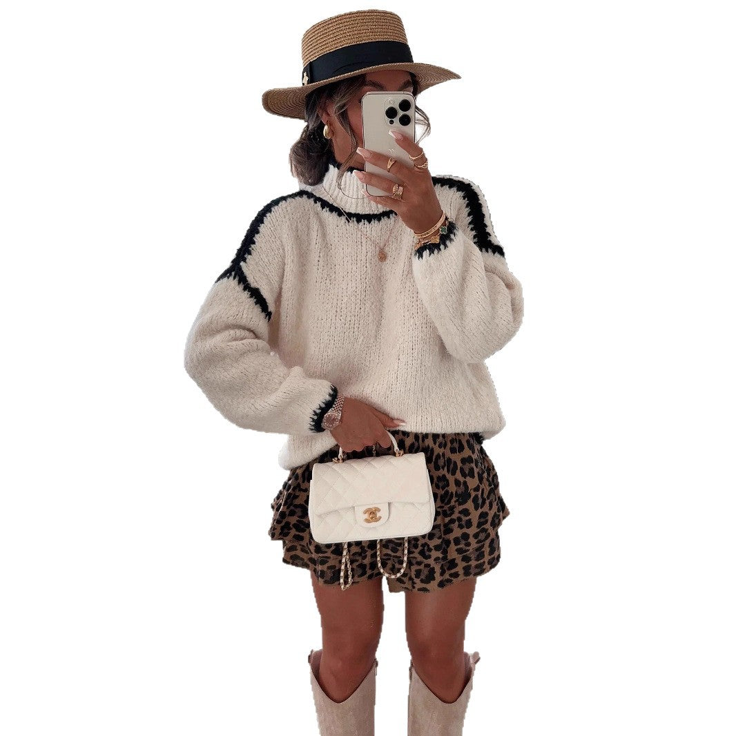 Pull femme à col montant avec design en tricot texturé Chic und Stil