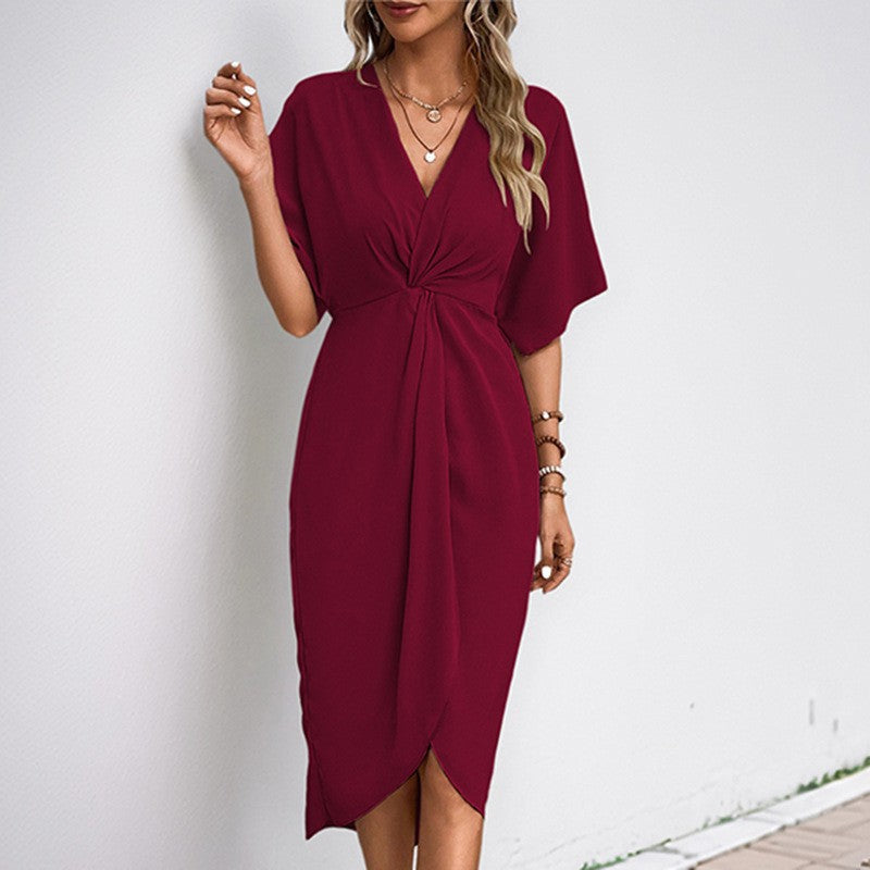 Robe enveloppante élégante à décolleté en V pour femmes Chic und Stil