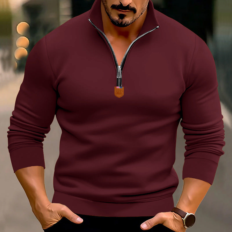 Pull sportif pour homme avec fermeture éclair et col montant Chic und Stil