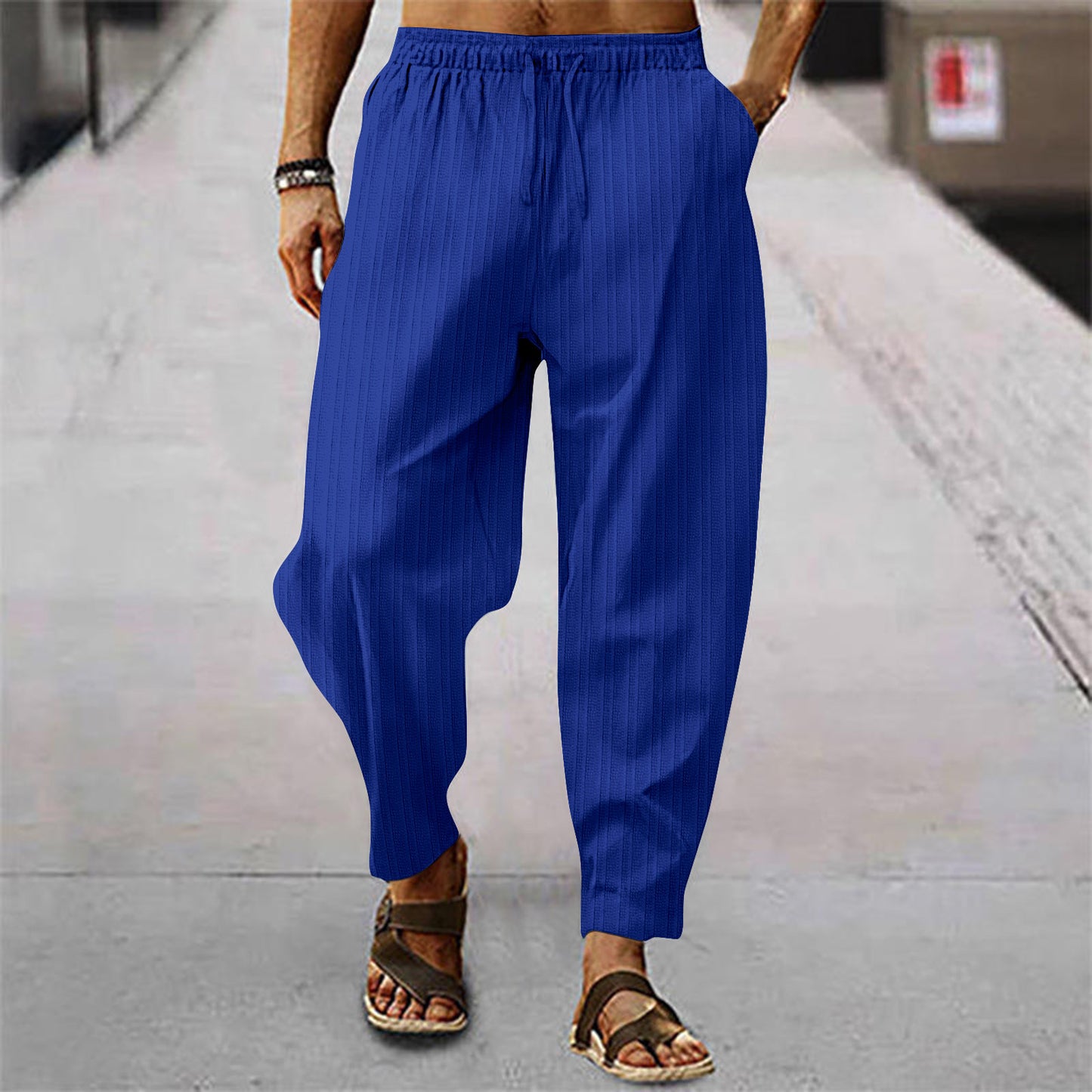 Pantalon à rayures fines décontracté pour hommes Chic und Stil