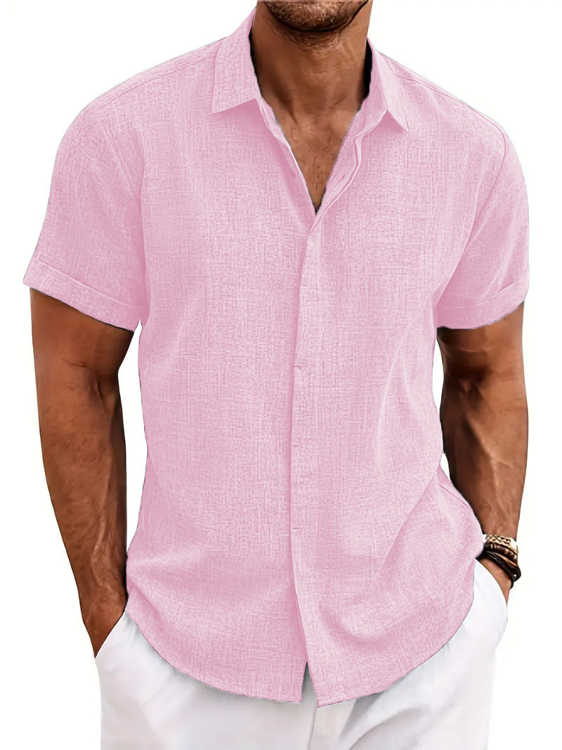 Chemise à manches courtes structurée pour hommes avec boutons Chic und Stil
