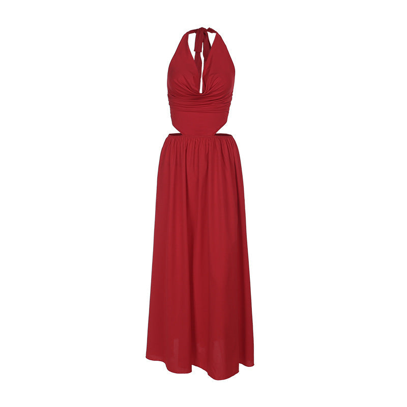 Robe maxi à dos nu découpé pour femmes Chic und Stil