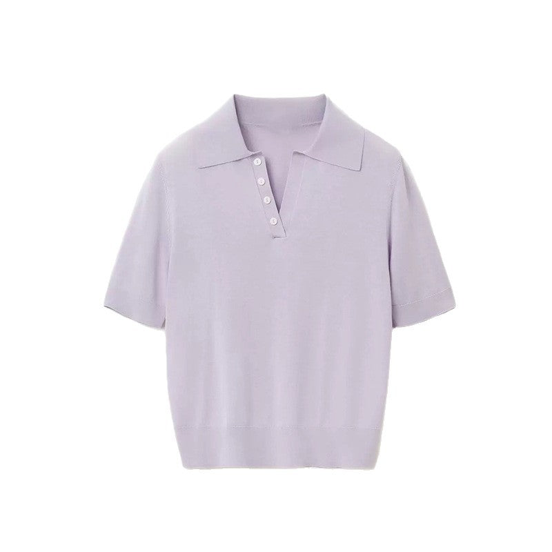 Pull polo à manches courtes pour femmes Chic und Stil