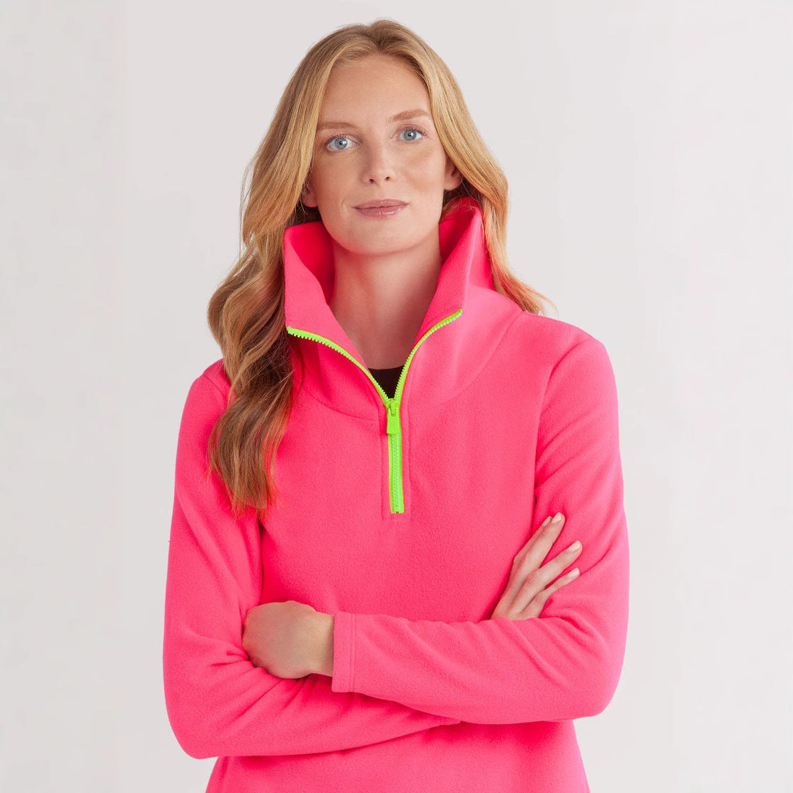 Pull en polaire pour femmes avec col montant et fermeture éclair sportive Chic und Stil