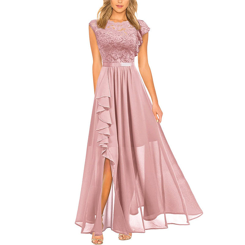 Robe de soirée élégante en dentelle et en chiffon pour femmes Chic und Stil