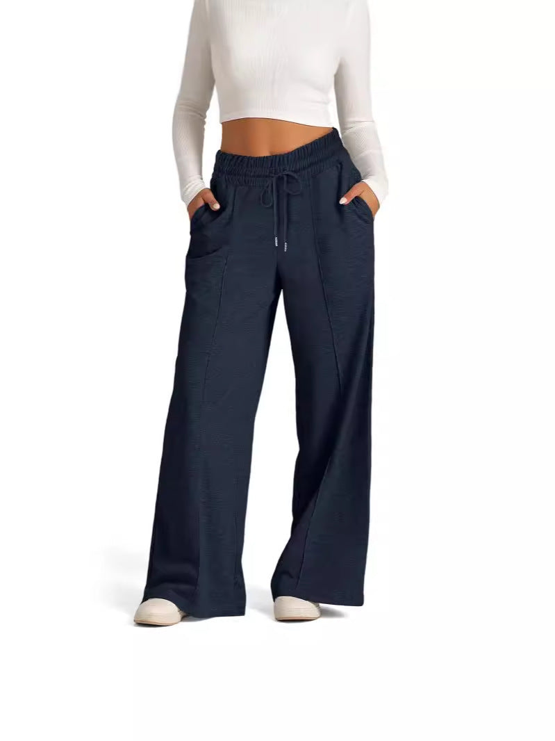Pantalon de loisirs ample pour femmes avec taille élastique et poches latérales pratiques Chic und Stil