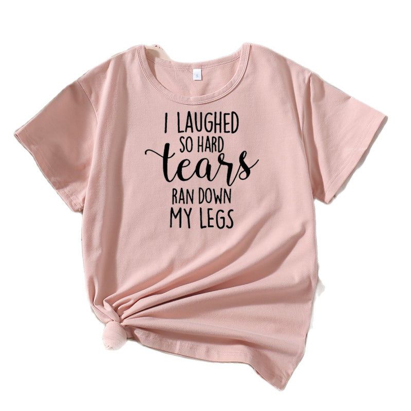 T-shirt humor graphique décontracté pour femmes Chic und Stil