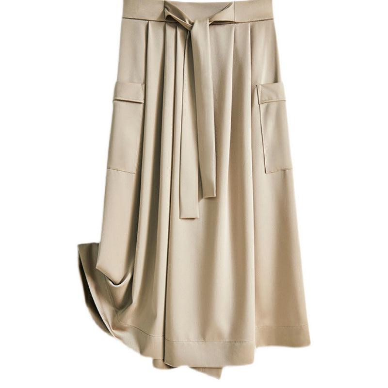 Pantalons en satin à jambes larges pour femmes Chic und Stil