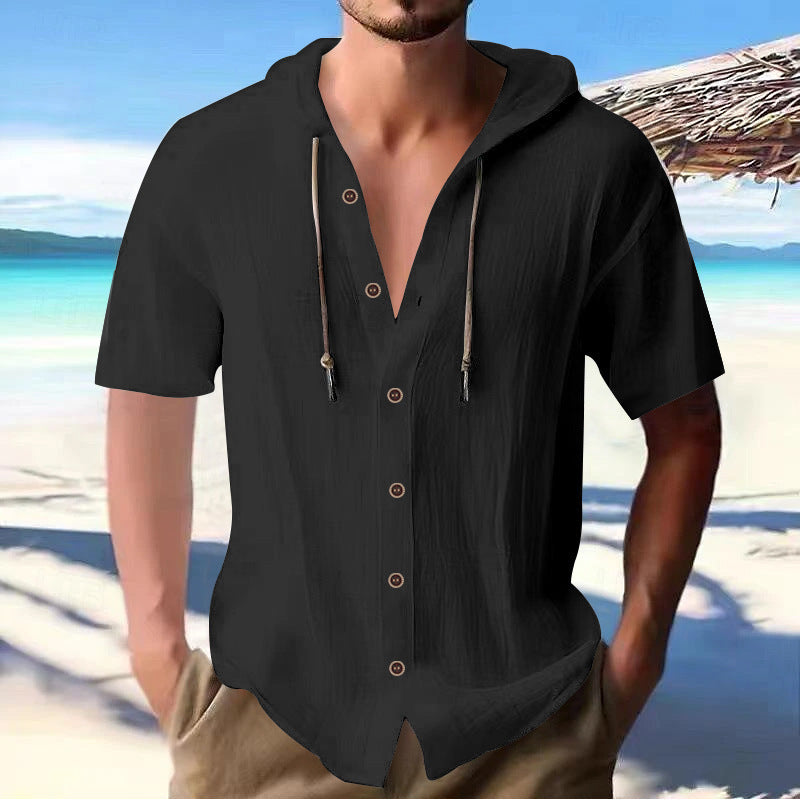 Chemise décontractée à manches courtes pour hommes avec capuche Chic und Stil