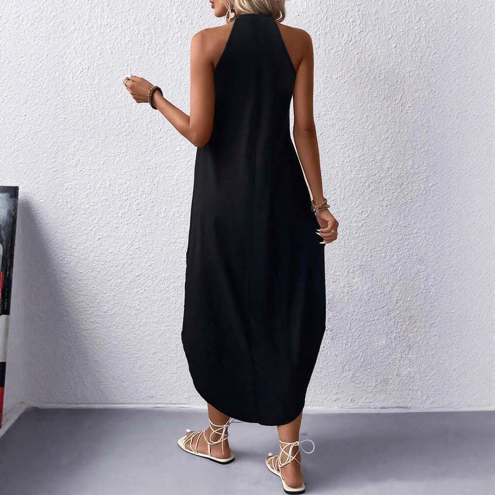 Robe maxi d'été décontractée pour femmes avec un élégant dos nu et des poches pratiques Chic und Stil