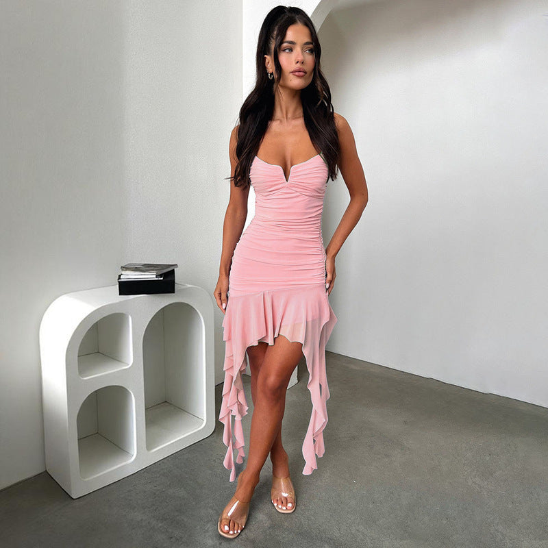 Robe mini asymétrique à volants Chic und Stil