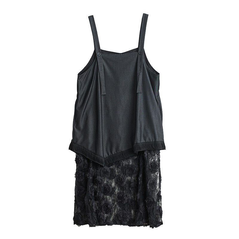 Robe tablier grande taille pour femmes avec superposition florale Chic und Stil