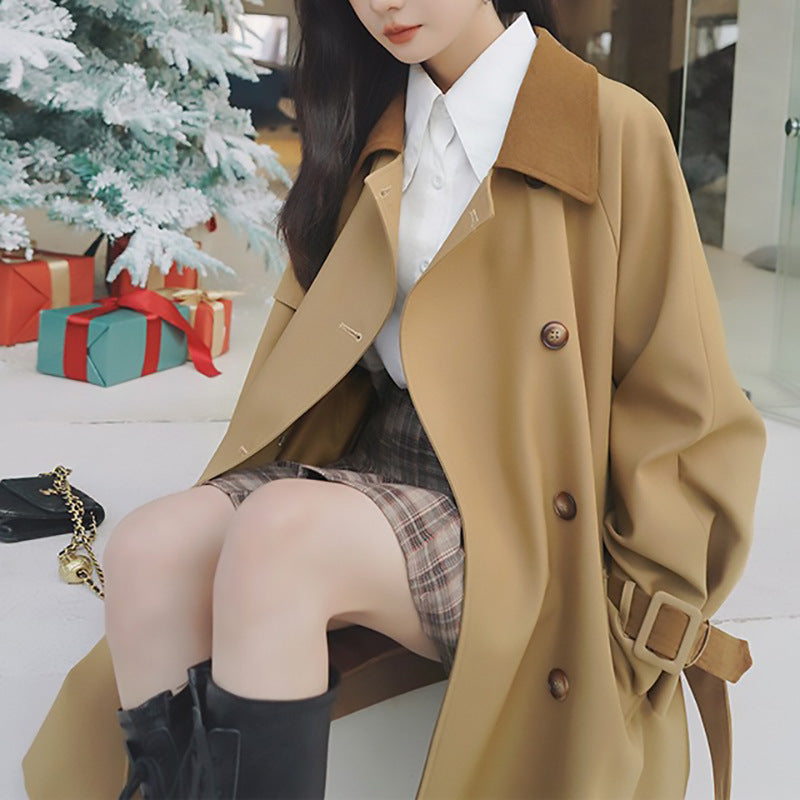Manteau trench oversized pour femmes à double boutonnage Chic und Stil
