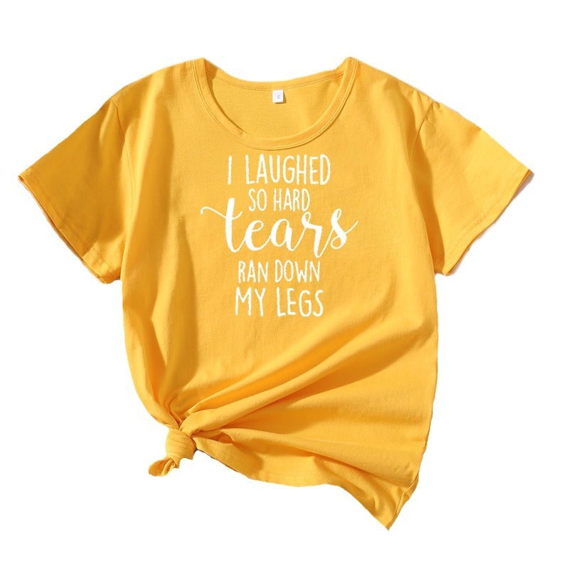 T-shirt humor graphique décontracté pour femmes Chic und Stil