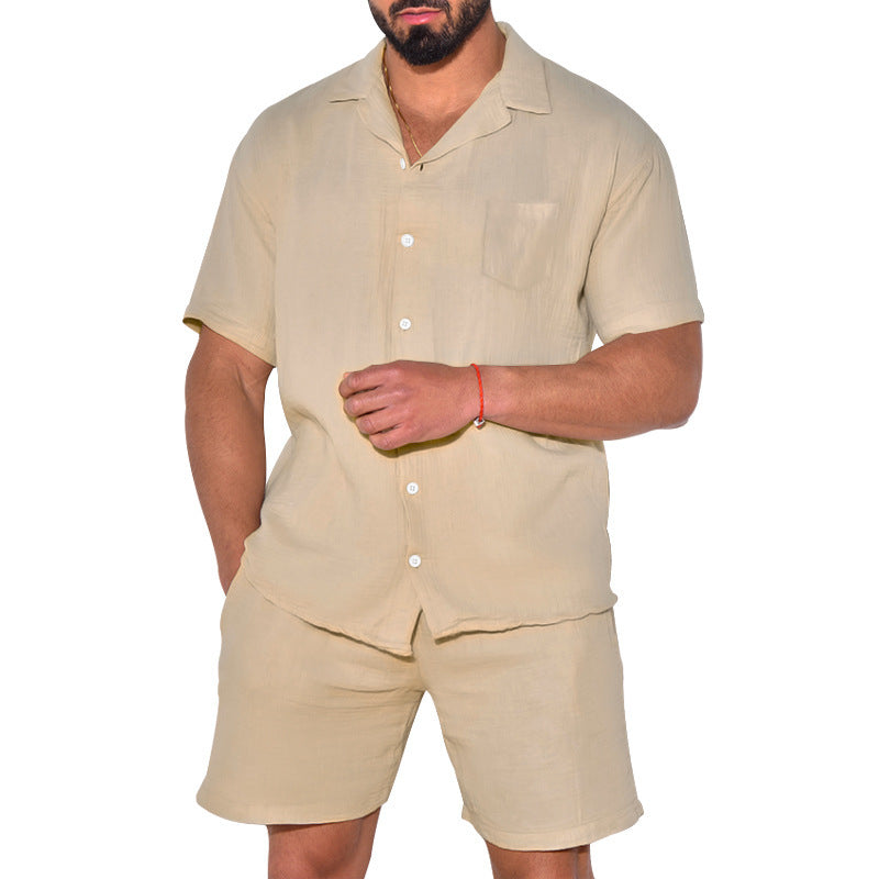 Men's short sleeve shirt and shorts set Chic and Style