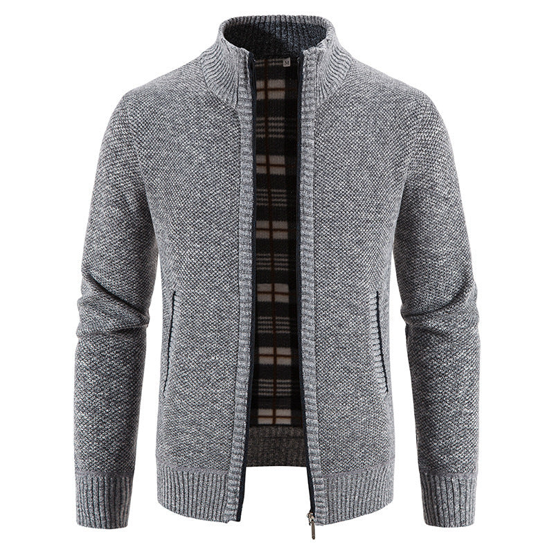 Veste en tricot pour hommes avec col montant moderne et poches pratiques Chic und Stil