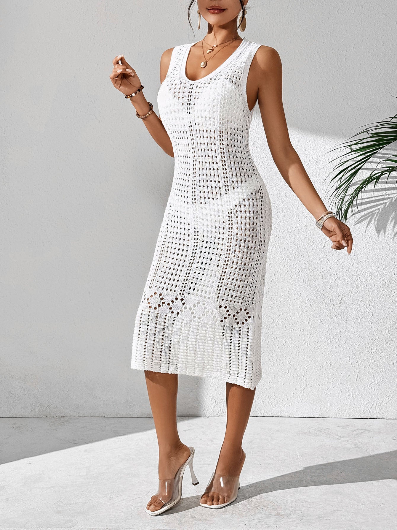 Robe midi élégante en crochet pour femmes Chic und Stil